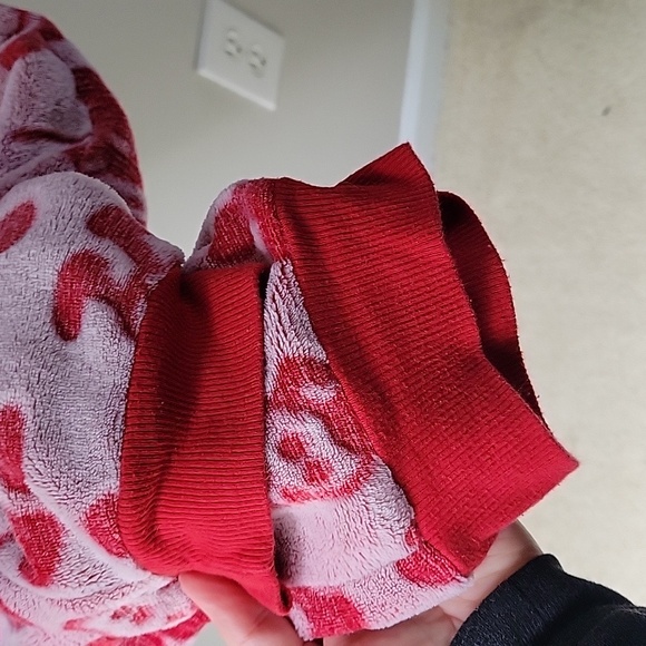 Disney World Mickey Mouse Womens XL Pajama Set Plush Lounge Red White Cozy - Picture 14 of 15